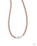 Fight Like a PEARL - Brown Necklace - Paparazzi Accessories Necklace Bedazzle Me Pretty Mobile Fashion Boutique