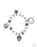 Filigree Finesse - White Bracelet - Paparazzi Accessories Bracelet Bedazzle Me Pretty Mobile Fashion Boutique