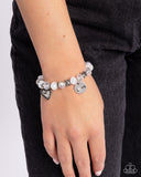 Filigree Finesse - White Bracelet - Paparazzi Accessories Bracelet Bedazzle Me Pretty Mobile Fashion Boutique