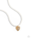 Filigree Infatuation - Gold Necklace - Paparazzi Accessories Necklace Bedazzle Me Pretty Mobile Fashion Boutique