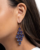 Find Your Sparkle - Blue Earrings - Paparazzi Accessories Earrings Bedazzle Me Pretty Mobile Fashion Boutique