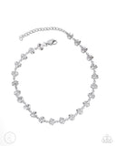 Fine Fortune - Silver Anklet - Paparazzi Accessories Anklet Bedazzle Me Pretty Mobile Fashion Boutique