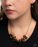 First Come First CURVE - Brass Necklace - Paparazzi Accessories Necklace Bedazzle Me Pretty Mobile Fashion Boutique