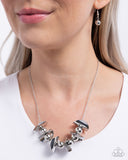 First Come First CURVE - Silver Necklace - Paparazzi Accessories Necklace Bedazzle Me Pretty Mobile Fashion Boutique