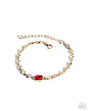 Fitted Fidelity - Red Bracelet - Paparazzi Accessories Bracelet Bedazzle Me Pretty Mobile Fashion Boutique