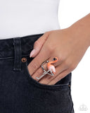 Flamingo Fantasy - Orange Ring - Paparazzi Accessories Ring Bedazzle Me Pretty Mobile Fashion Boutique