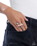 Flamingo Fantasy - White Ring - Paparazzi Accessories Ring Bedazzle Me Pretty Mobile Fashion Boutique