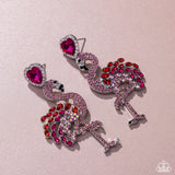 Flamingo Freestyle - Pink Post Earrings - Paparazzi Accessories Post Earrings Bedazzle Me Pretty Mobile Fashion Boutique