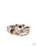 Flashy Fiction - Brown Bracelet - Paparazzi Accessories Bracelet Bedazzle Me Pretty Mobile Fashion Boutique