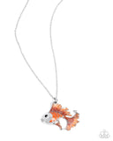 Flashy Fish - Orange Necklace - Paparazzi Accessories Necklace Bedazzle Me Pretty Mobile Fashion Boutique