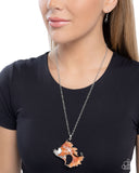 Flashy Fish - Orange Necklace - Paparazzi Accessories Necklace Bedazzle Me Pretty Mobile Fashion Boutique