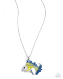Flashy Fish - Yellow Necklace - Paparazzi Accessories Necklace Bedazzle Me Pretty Mobile Fashion Boutique