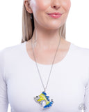 Flashy Fish - Yellow Necklace - Paparazzi Accessories Necklace Bedazzle Me Pretty Mobile Fashion Boutique