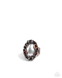 Flashy Frenzy - Copper Ring - Paparazzi Accessories Ring Bedazzle Me Pretty Mobile Fashion Boutique