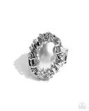Flashy Frenzy - White Ring - Paparazzi Accessories Ring Bedazzle Me Pretty Mobile Fashion Boutique