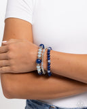 Flashy Frugality - Blue Bracelet - Paparazzi Accessories Bracelet Bedazzle Me Pretty Mobile Fashion Boutique