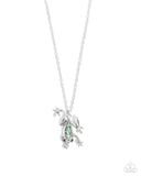 Flashy Tree Frog - Green Necklace - Paparazzi Accessories Necklace Bedazzle Me Pretty Mobile Fashion Boutique