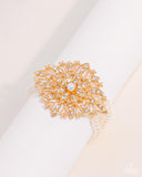 Flattering Floral - Gold Bracelet - Paparazzi Accessories Bracelet Bedazzle Me Pretty Mobile Fashion Boutique