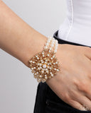 Flattering Floral - Gold Bracelet - Paparazzi Accessories Bracelet Bedazzle Me Pretty Mobile Fashion Boutique