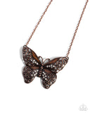 Flawless Flight - Copper Necklace - Paparazzi Accessories Necklace Bedazzle Me Pretty Mobile Fashion Boutique