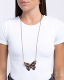 Flawless Flight - Copper Necklace - Paparazzi Accessories Necklace Bedazzle Me Pretty Mobile Fashion Boutique