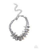Flickering Facade - Silver Bracelet - Paparazzi Accessories Bracelet Bedazzle Me Pretty Mobile Fashion Boutique