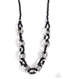 Flickering Fact - Black Necklace - Paparazzi Accessories Necklace Bedazzle Me Pretty Mobile Fashion Boutique