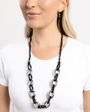 Flickering Fact - Black Necklace - Paparazzi Accessories Necklace Bedazzle Me Pretty Mobile Fashion Boutique