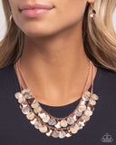 Flickering Finesse - Copper Necklace - Paparazzi Accessories Necklace Bedazzle Me Pretty Mobile Fashion Boutique