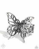 FLIGHT As Well - Silver Ring - Paparazzi Accessories Ring Bedazzle Me Pretty Mobile Fashion Boutique