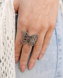 FLIGHT As Well - Silver Ring - Paparazzi Accessories Ring Bedazzle Me Pretty Mobile Fashion Boutique