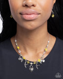 Flight of the Sparrow - Yellow Necklace - Paparazzi Accessories Necklace Bedazzle Me Pretty Mobile Fashion Boutique