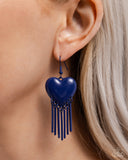 Flirty Fringe - Blue Earrings - Paparazzi Accessories Earrings Bedazzle Me Pretty Mobile Fashion Boutique
