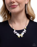 Floating Feature - Yellow Necklace - Paparazzi Accessories Necklace Bedazzle Me Pretty Mobile Fashion Boutique