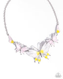 Floating Feature - Yellow Necklace - Paparazzi Accessories Necklace Bedazzle Me Pretty Mobile Fashion Boutique