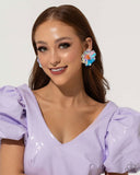 Floating Florals - Multi Post Earrings - Paparazzi Accessories Post Earrings Bedazzle Me Pretty Mobile Fashion Boutique