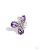 FLORAL Excellence - Purple Ring - Paparazzi Accessories Ring Bedazzle Me Pretty Mobile Fashion Boutique