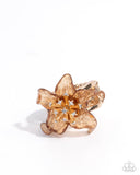 Floral Fable - Brown Ring - Paparazzi Accessories Ring Bedazzle Me Pretty Mobile Fashion Boutique