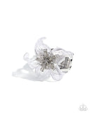 Floral Fable - White Ring - Paparazzi Accessories Ring Bedazzle Me Pretty Mobile Fashion Boutique