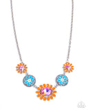 Floral Facade - Orange Necklace - Paparazzi Accessories Necklace Bedazzle Me Pretty Mobile Fashion Boutique