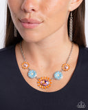 Floral Facade - Orange Necklace - Paparazzi Accessories Necklace Bedazzle Me Pretty Mobile Fashion Boutique