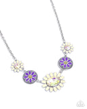 Floral Facade - Yellow Necklace - Paparazzi Accessories Necklace Bedazzle Me Pretty Mobile Fashion Boutique