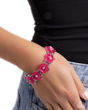 Floral Facility - Pink Bracelet - Paparazzi Accessories Bracelet Bedazzle Me Pretty Mobile Fashion Boutique