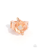 Floral Fact - Copper Ring - Paparazzi Accessories Ring Bedazzle Me Pretty Mobile Fashion Boutique