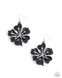Floral Faction - Black Earrings - Paparazzi Accessories Earrings Bedazzle Me Pretty Mobile Fashion Boutique