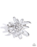 Floral Faculty - White Ring - Paparazzi Accessories Ring Bedazzle Me Pretty Mobile Fashion Boutique