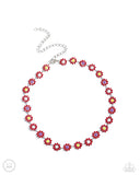 Floral Falsetto - Red Necklace - Paparazzi Accessories Necklace Bedazzle Me Pretty Mobile Fashion Boutique