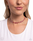 Floral Falsetto - Red Necklace - Paparazzi Accessories Necklace Bedazzle Me Pretty Mobile Fashion Boutique