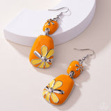 Floral Familia - Orange Earrings - Paparazzi Accessories Earrings Bedazzle Me Pretty Mobile Fashion Boutique