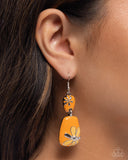 Floral Familia - Orange Earrings - Paparazzi Accessories Earrings Bedazzle Me Pretty Mobile Fashion Boutique